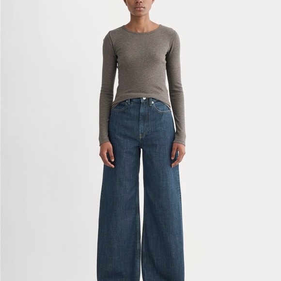 Everlane The Luxe Rib Long-Sleeve Crew washed heather fatigued - Picture 2 of 6